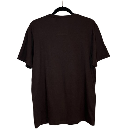 Graphic Short Sleeve Chocolate Brown & Yellow T Shirt 100% Cotton Size: Medium - Picture 4 of 6